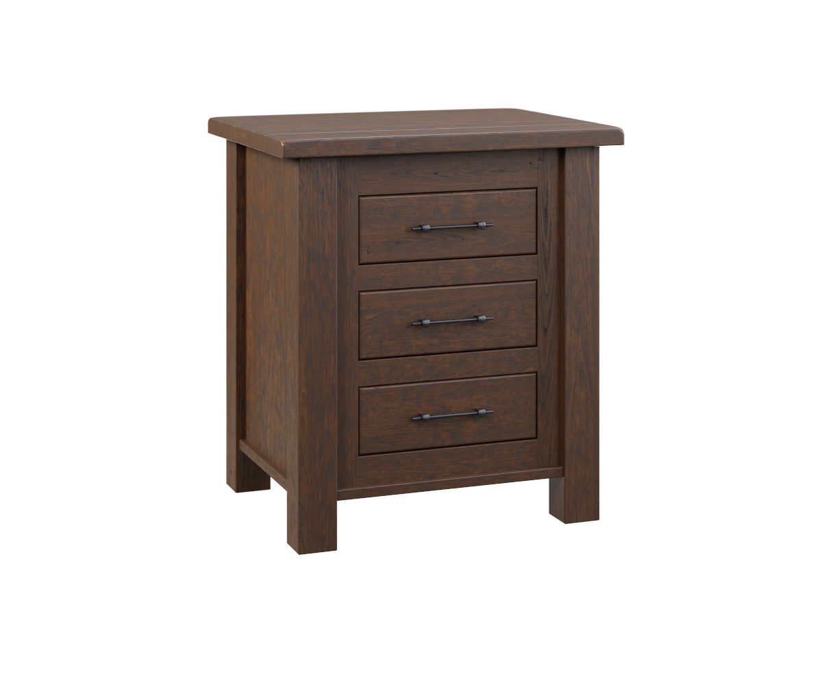Early American 3 Drawer Nightstand
