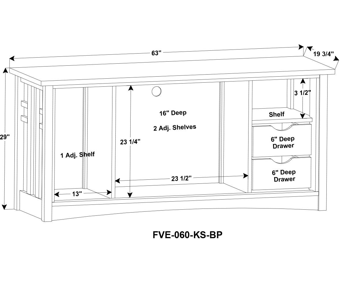 Kascade Media Stand - 63"W - Image 3