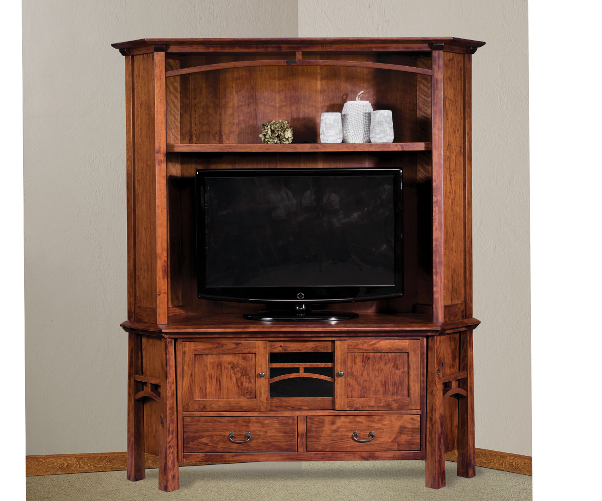 Artesa 2 Piece Media Corner Console with Hutch - Image 2