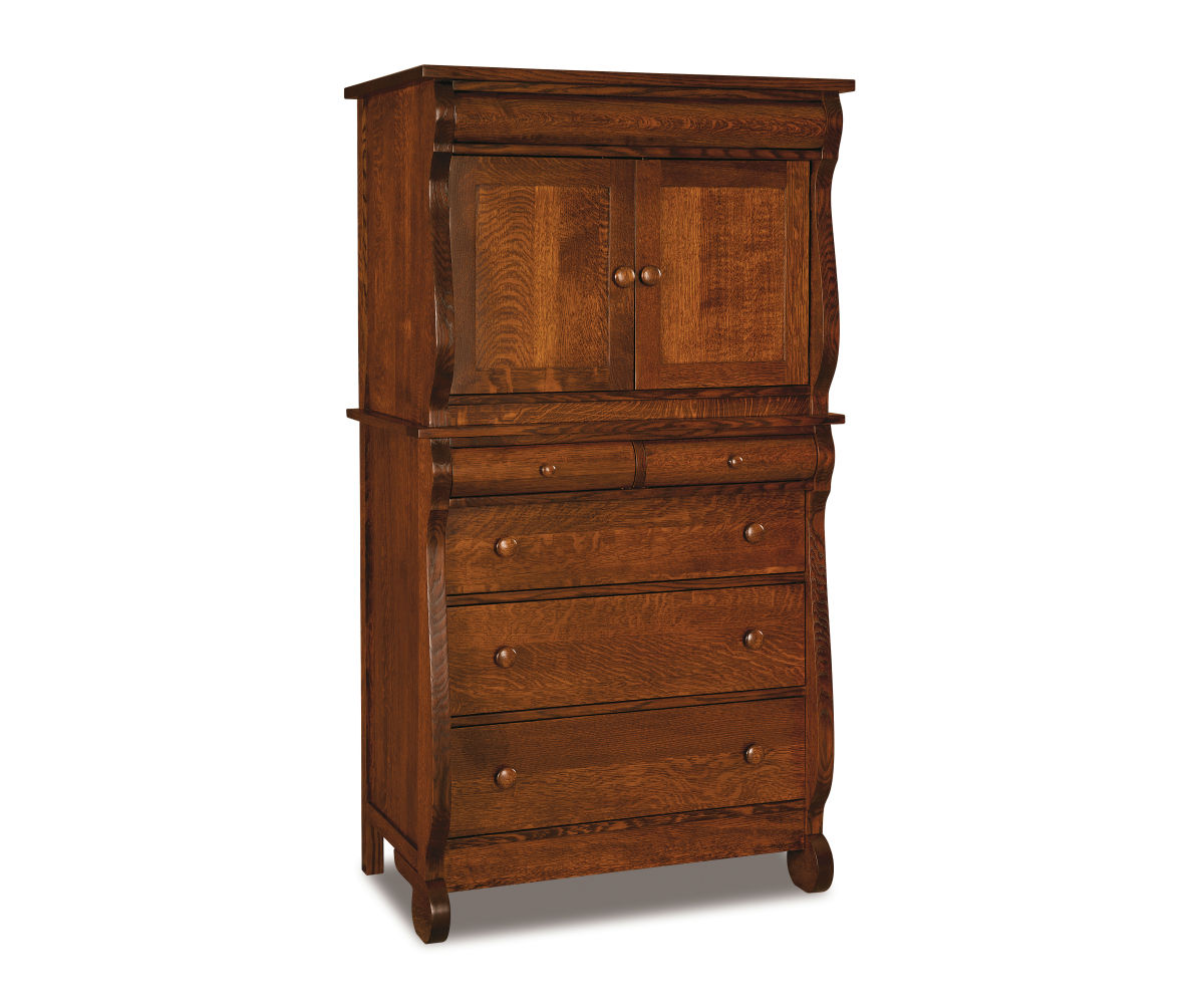 Old Classic Sleigh Chest Armoire