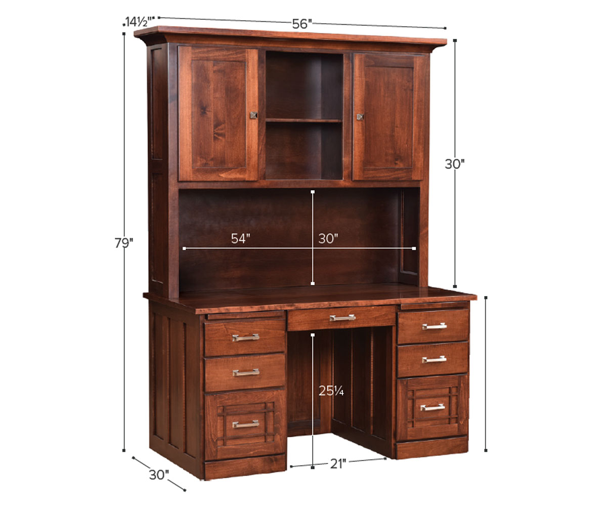 56" Mission Desk With Hutch - Image 2