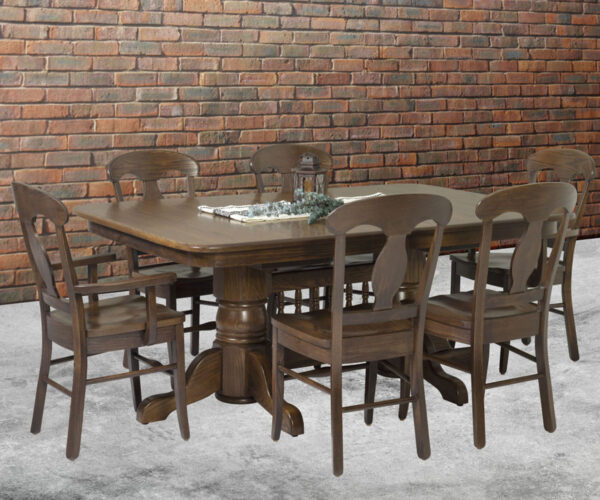 Traditional 8" Double Pedestal Table