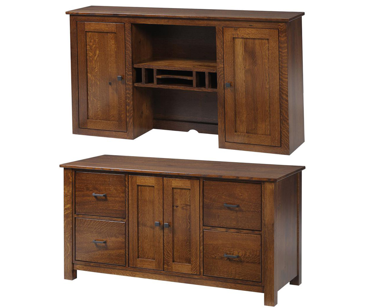 Clark Mission Modular 60" Credenza With Hutch