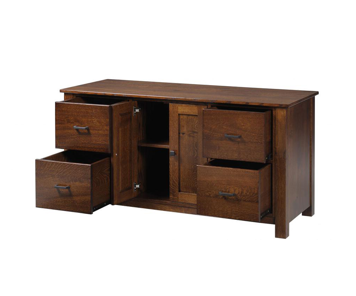 Clark Mission Modular 60" Credenza With Hutch - Image 2