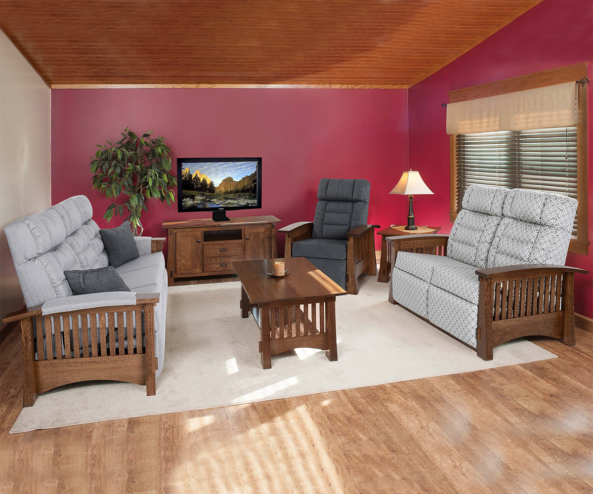 Craftsman Mission Wallhugger Love Seat Recliner - Image 2